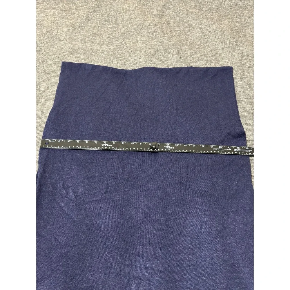 G. Women OS Infinity Scarf Navy Blue Solid Knit Acrylic